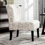 Poltrona d'accento imbottita con gambe in legno