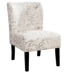 Poltrona d'accento imbottita con gambe in legno