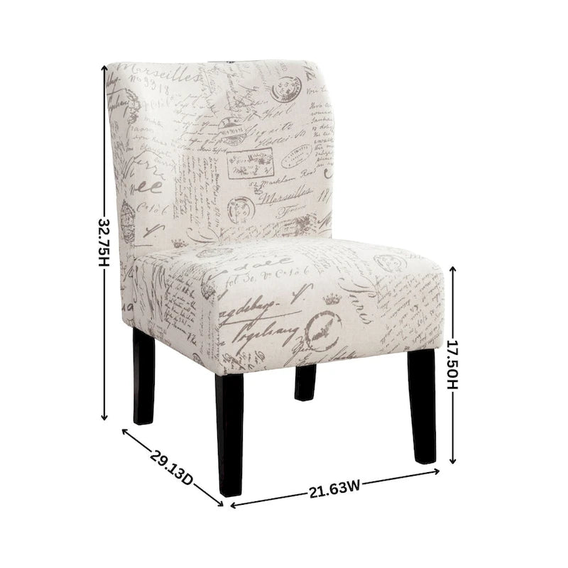 Poltrona d'accento imbottita con gambe in legno