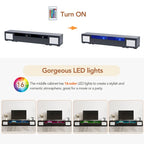 Mobile TV da 82,6" con luci LED e ante con apertura a pressione