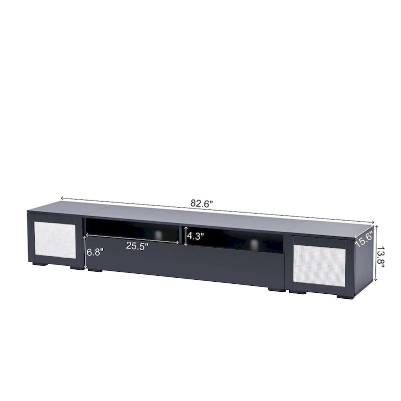 Mobile TV da 82,6" con luci LED e ante con apertura a pressione