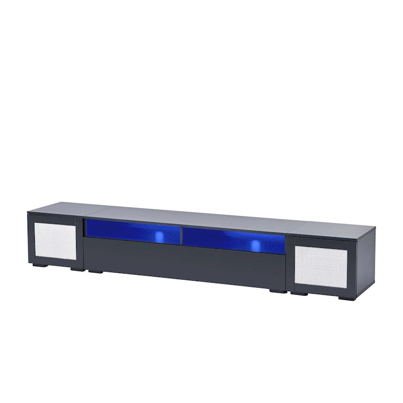 Mobile TV da 82,6" con luci LED e ante con apertura a pressione