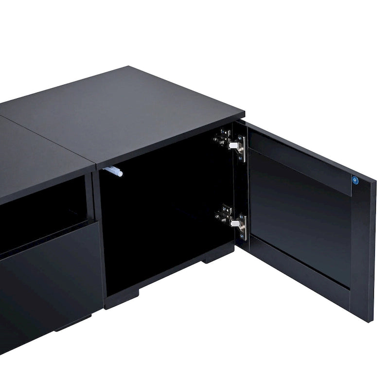 Mobile TV da 82,6" con luci LED e ante con apertura a pressione