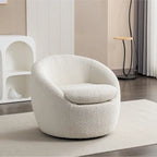 Poltrona a botte rotonda con base girevole a 360° – Tessuto bouclé