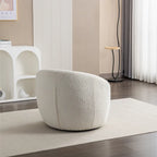 Poltrona a botte rotonda con base girevole a 360° – Tessuto bouclé