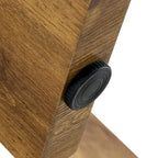 Tavolino rotondo con gambe rettangolari