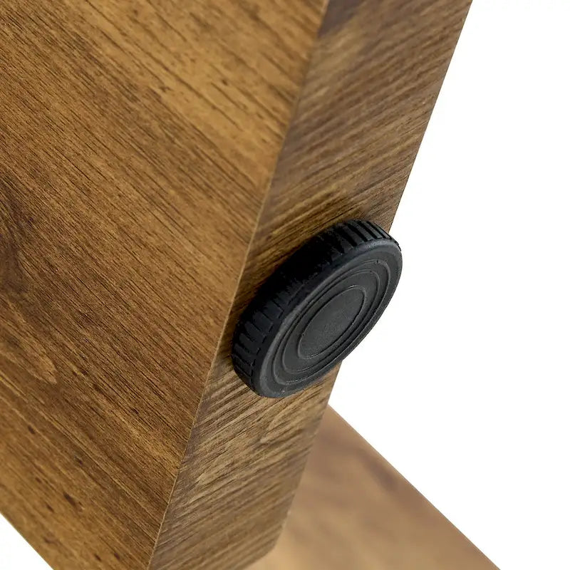 Tavolino rotondo con gambe rettangolari