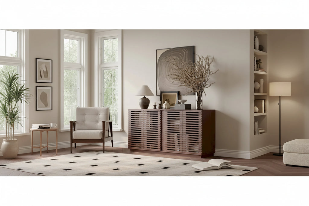 Buffet Sideboard With Solid Wood Doors