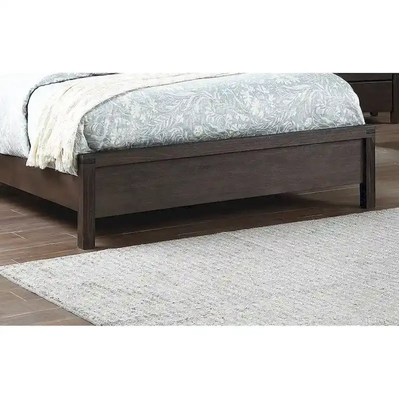Letto matrimoniale con testiera a X, finitura espresso
