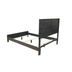 Letto matrimoniale con testiera a X, finitura espresso