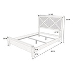 Letto matrimoniale con testiera a X, finitura espresso