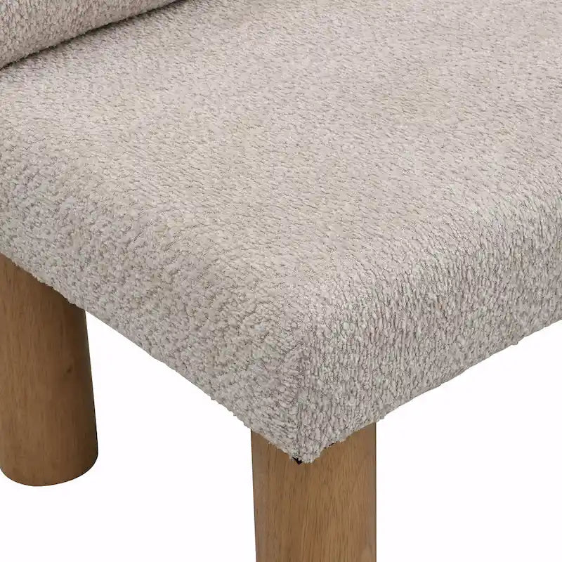Panca da pranzo imbottita con gambe in legno