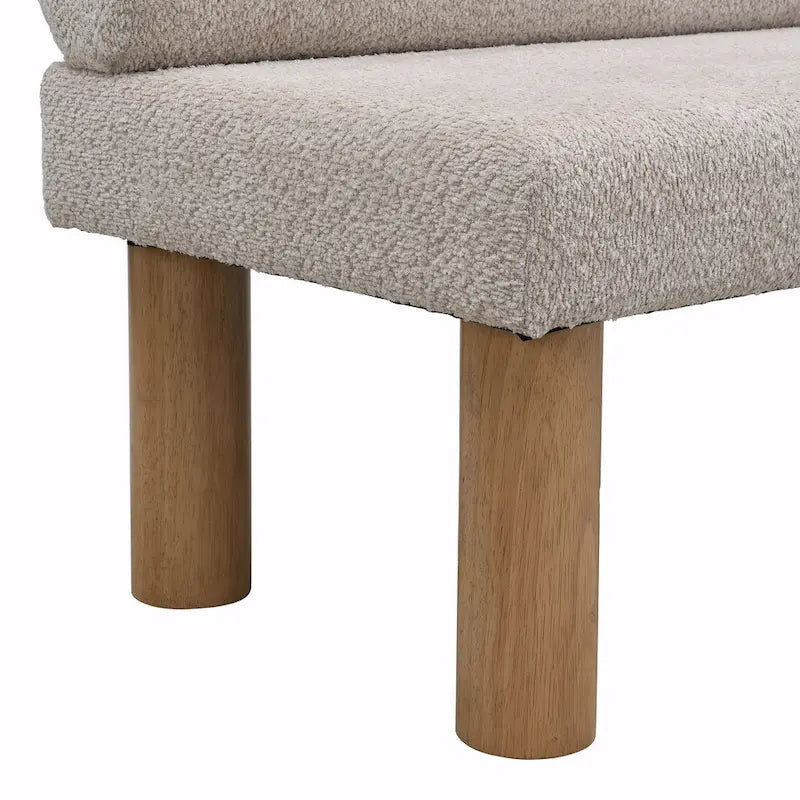 Panca da pranzo imbottita con gambe in legno