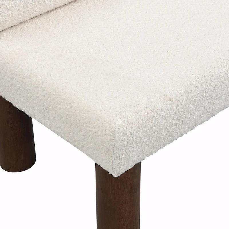 Panca da pranzo imbottita con gambe in legno