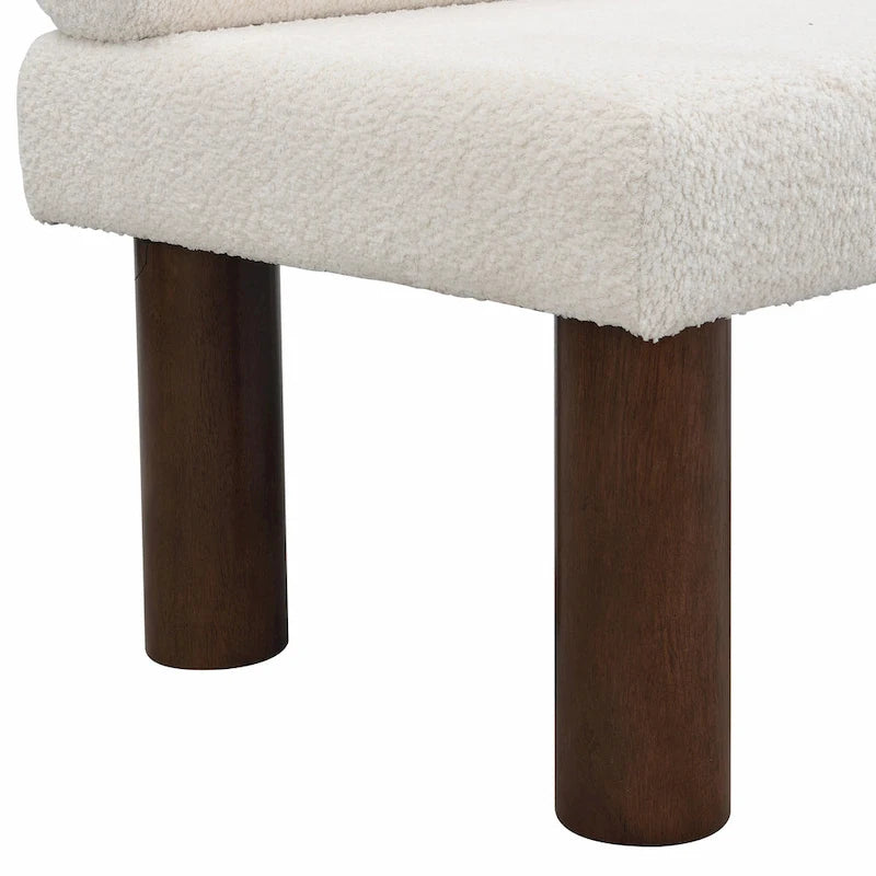 Panca da pranzo imbottita con gambe in legno