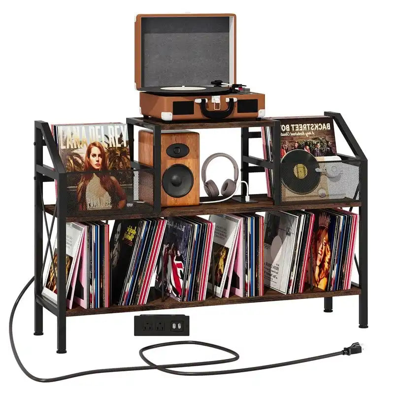 Supporto per Giradischi con Portadischi in Vinile
