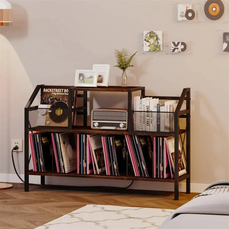 Supporto per Giradischi con Portadischi in Vinile