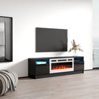 Mobile TV da 63 pollici con inserto camino elettrico e illuminazione a LED