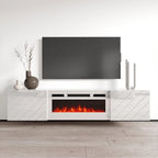 Mobile TV con camino elettrico da 72" a parete