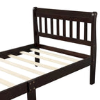 Letto a piattaforma in legno a una piazza con testiera e pediera