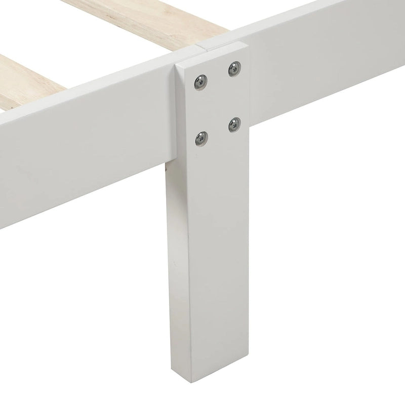 Letto a piattaforma in legno a una piazza con testiera e pediera