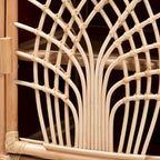 Comodino in Rattan Naturale con Anta Traforata