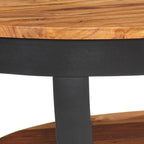 Tavolino da caffè rotondo 65 cm in legno di acacia con base in acciaio