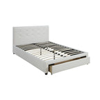 Letto contenitore matrimoniale con testiera imbottita in ecopelle