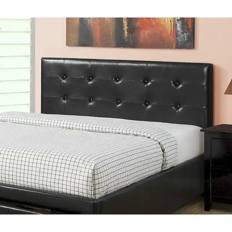 Letto contenitore matrimoniale con testiera imbottita in ecopelle