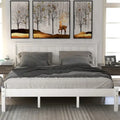 Struttura letto matrimoniale queen size con testiera e supporto a doghe in legno