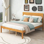 Struttura letto matrimoniale queen size con testiera e supporto a doghe in legno