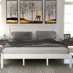 Struttura letto matrimoniale queen size con testiera e supporto a doghe in legno