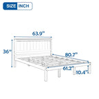Struttura letto matrimoniale queen size con testiera e supporto a doghe in legno