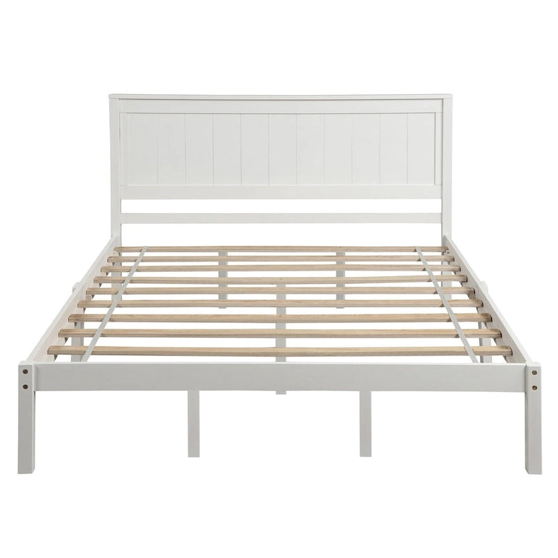 Struttura letto matrimoniale queen size con testiera e supporto a doghe in legno