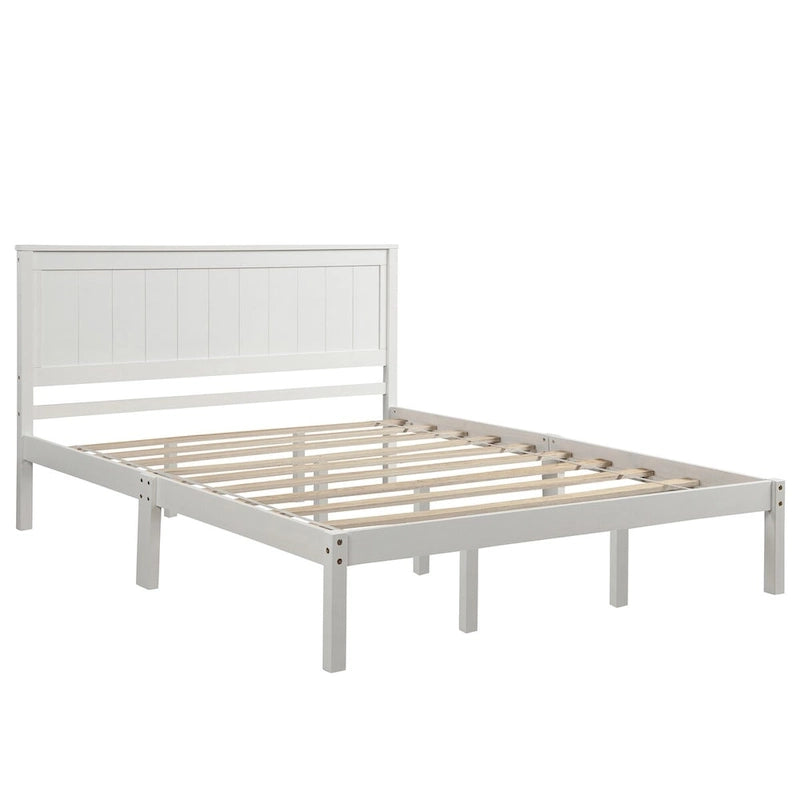 Struttura letto matrimoniale queen size con testiera e supporto a doghe in legno