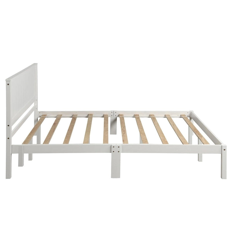 Struttura letto matrimoniale queen size con testiera e supporto a doghe in legno