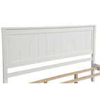 Struttura letto matrimoniale queen size con testiera e supporto a doghe in legno