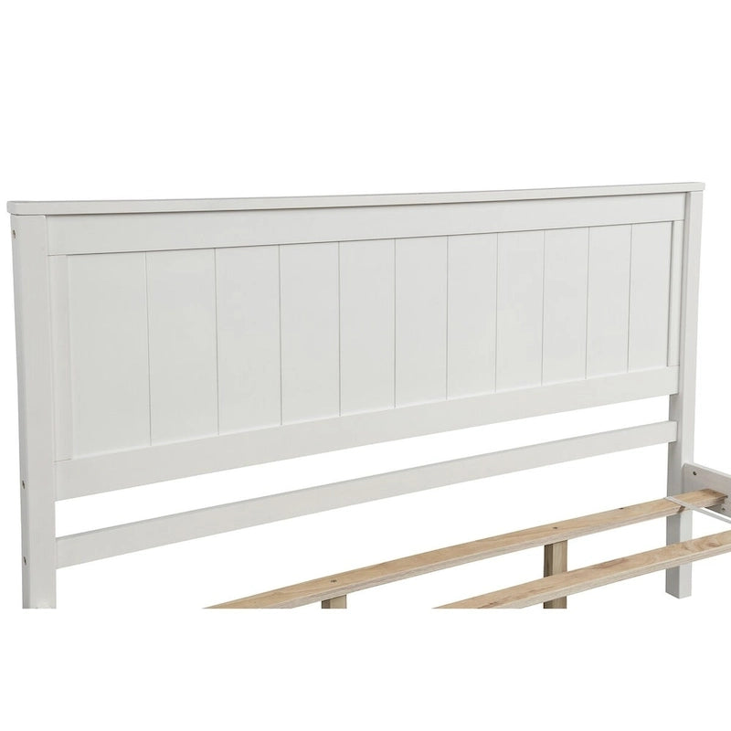 Struttura letto matrimoniale queen size con testiera e supporto a doghe in legno