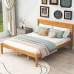 Struttura letto matrimoniale queen size con testiera e supporto a doghe in legno