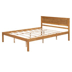 Struttura letto matrimoniale queen size con testiera e supporto a doghe in legno