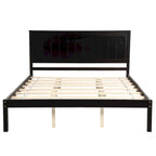 Struttura letto matrimoniale queen size con testiera e supporto a doghe in legno