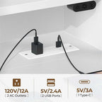 Scrivania da computer da 39 pollici con luci LED e ciabatta integrata