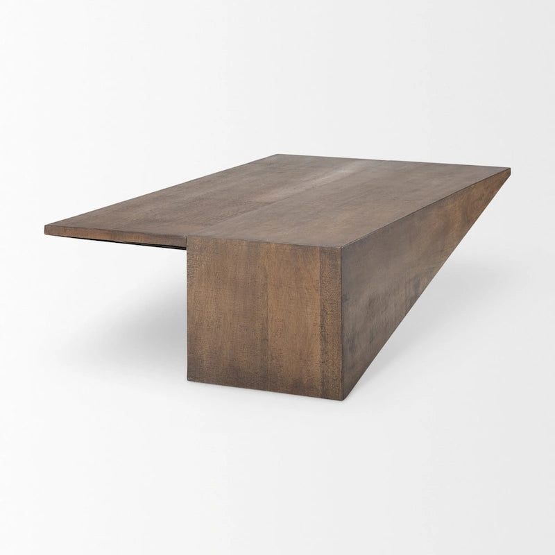 Tavolino da Caffè Angolare in Legno Massello Marrone Medio - 58,5L x 19P x 19A