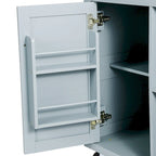 Carrello da cucina con isola con armadietto, 3 cassetti e 5 ruote