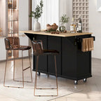 Carrello da cucina con isola con armadietto, 3 cassetti e 5 ruote