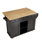 Carrello da cucina con isola con armadietto, 3 cassetti e 5 ruote