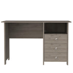 Scrivania indipendente con 3 cassetti e ripiano aperto, Grigio