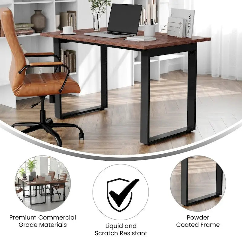 Tavolo da Conferenza con Piano in Laminato e Base a U in Acciaio