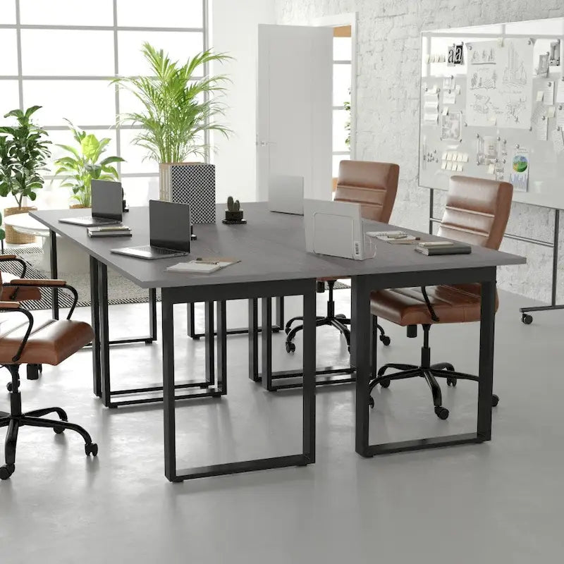 Tavolo da Conferenza con Piano in Laminato e Base a U in Acciaio