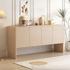Credenza a 4 ante con ripiani regolabili, 60L di spazio, struttura in MDF (crema albicocca)